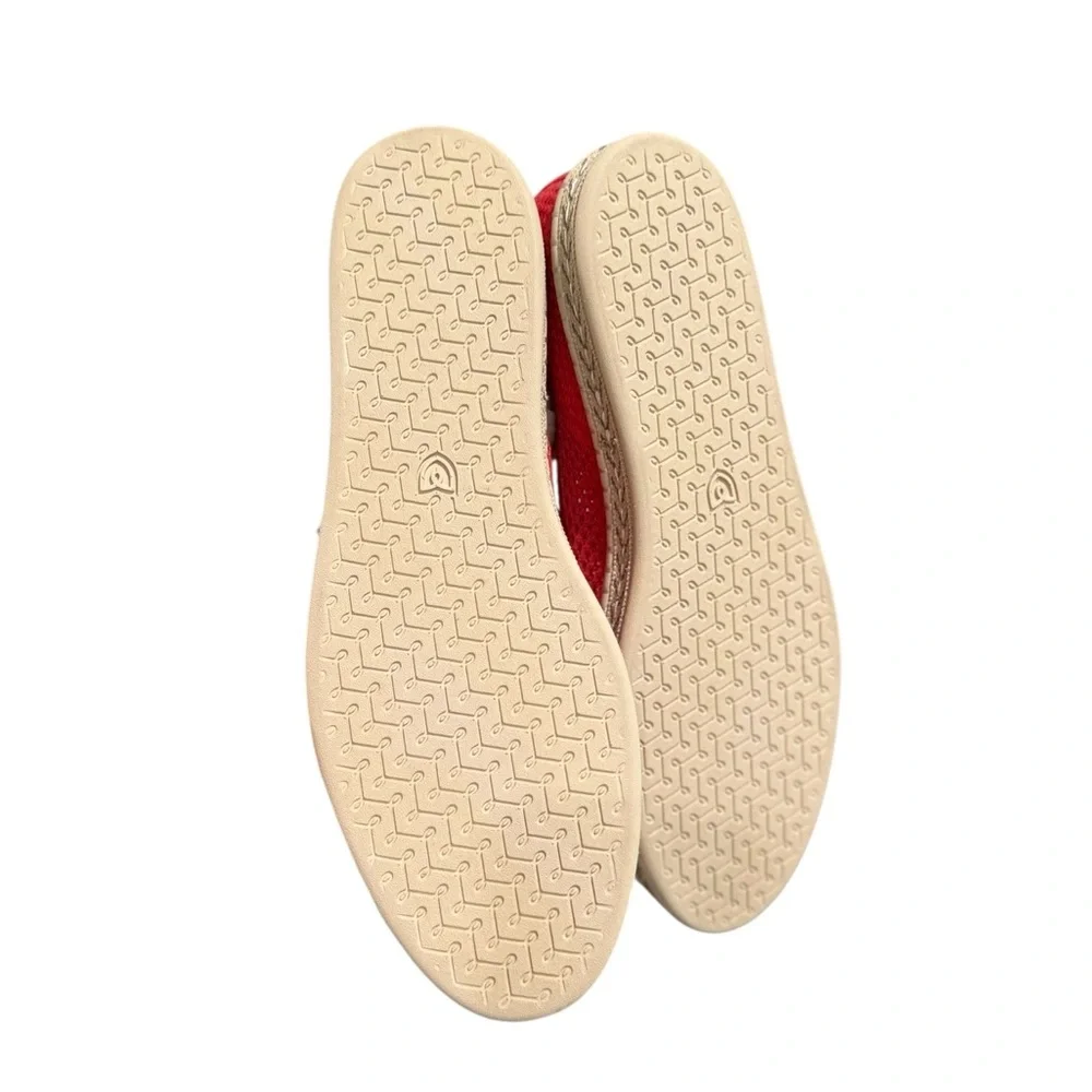 NEW ROTHYS Boardwalk Red Wrap Espadrilles Flats Slip Ons
